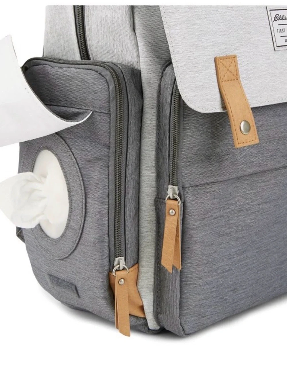 Eddie Bauer Cascade Diaper Backpack - Gray/Tan